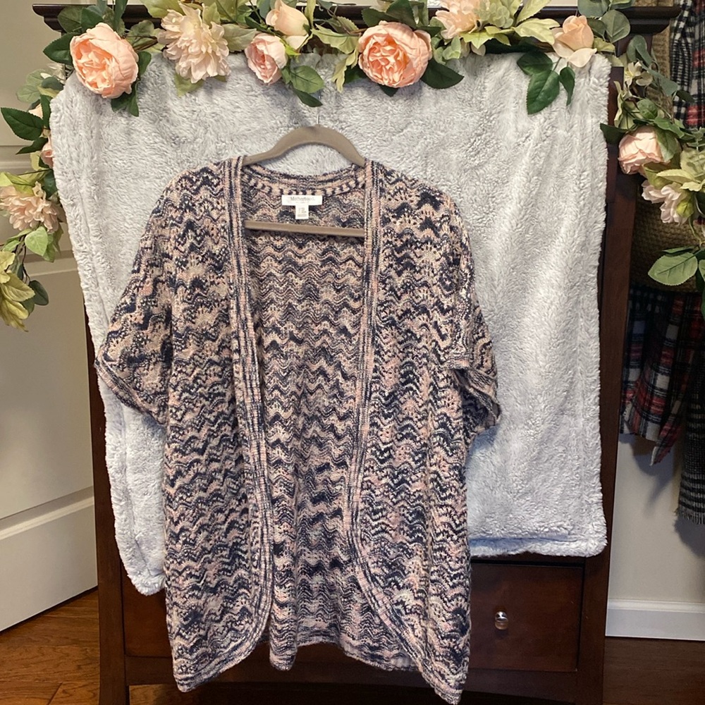 Motherhood Maternity sweater cardigan size S in multi color pink blue and gray.